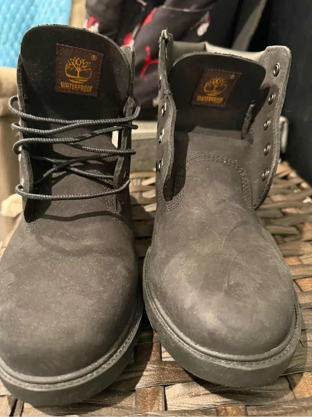 Timberland Black Nubuck Waterproof Kids Size 7